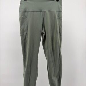 Yogalicious Women's Lux Tribeca Ankle Tight Leggings Sage Color Pockets Size L
